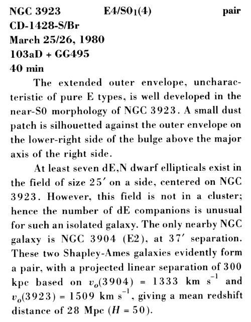 NGC 3923 사진 설명 (스캔)